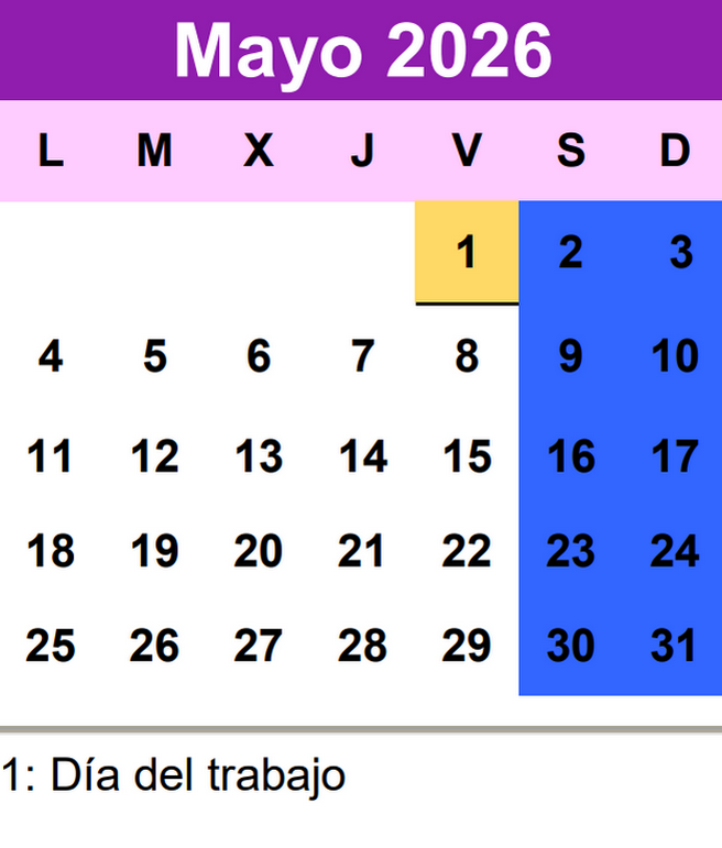 Calendario 052026