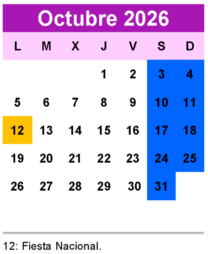 Calendario 102026
